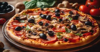 pizza-fraichement-cuite-table-bois-rustique-generee-par-ia pizza-fraichement-cuite-table-bois-rustique-generee-par-ia